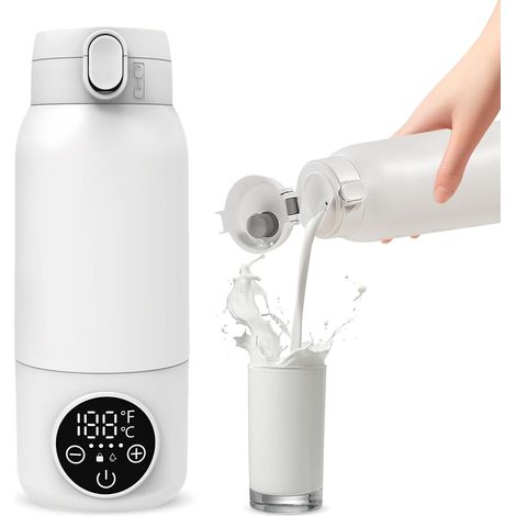 Kabelloser tragbarer Flaschenwärmer, 500 ml Reiseflaschenwärmer, automatische Abschaltsicherheit, erwärmt schnell Wasser oder Milch, Ausflüge, ideal für die Nacht (1/5)