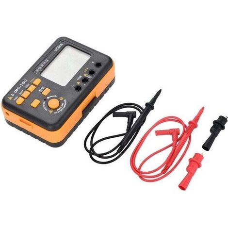 VC60B Megohmmeter, Digitales Multimeter Isolationswiderstandsmessgerät Megohmmeter mit Hintergrundbeleuchtung LCD 250/500/1000V 200MΩ/2GΩ 750V-Crezuo