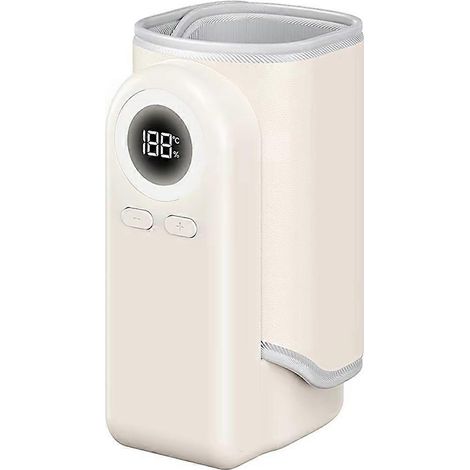 Chauffe-biberon portable USB pour bébétempérature constanteavec couvercle isolant et chauffe-biberon blanc crème. (1/5)
