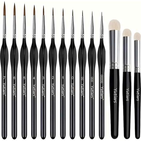 11 stylos à crochet + 3 pinceaux secs (1/5)