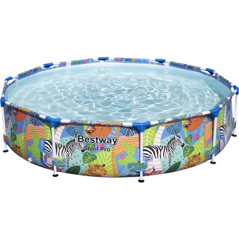 Bestway Piscine hors sol tubulaire ronde Bestway Steel Pro 305 x 66 cm décor animaux
