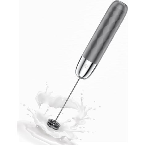 Mousseur à Lait Électrique, Rechargeable Mousseur a Lait Fouet en Acier Inoxydable, Portable Mini Mixeur pour Café, Latte, Cappuccino, Matcha, Mini (Sans Support) (1/5)