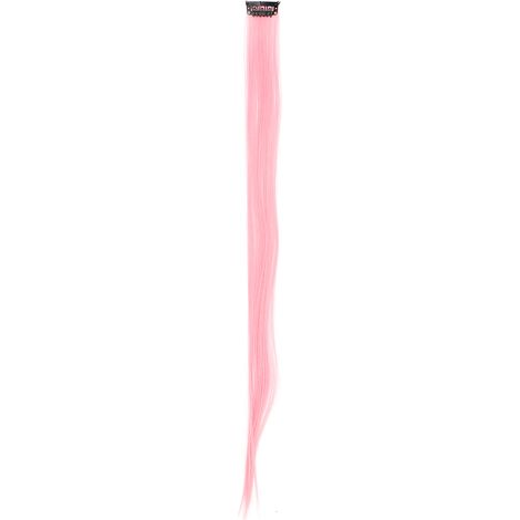 Mèche de cheveux professionnelle couleur princesse rose, pièce d'extension droite à clips pour femmes, postiche avec reflets. (1/5)