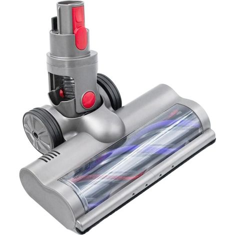 Tête de balai de remplacement compatible avec Dyson V7 V8 V10 V11 V15, avec 2 roulettes pour sols/dalles, équipé d'un LED, non compatible avec la série V6