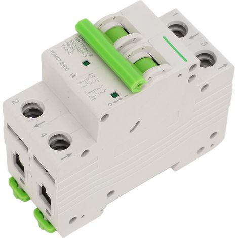 Miniatur-DC550V 16A 2P-Leistungsschalter, thermomagnetischer Trennschalter für Photovoltaik-Solaranlagen, 2-poliger Stromkreisschutz. (1/5)