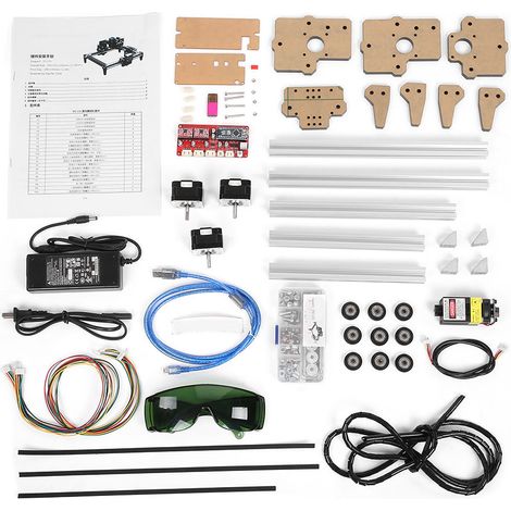 Lot DIY Mini Graveur Découpeuse Imprimante de Bureau 100-240VAC 2,5W Kit Machine à Graver (Prise CN) (1/5)