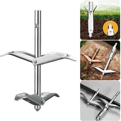 Piquets Ancrage Sol 2pcs Robustes Double Couche pour Serre Treillis Vigne et Arbres Anti Vent Jardin Stable Durable Facile (1/5)