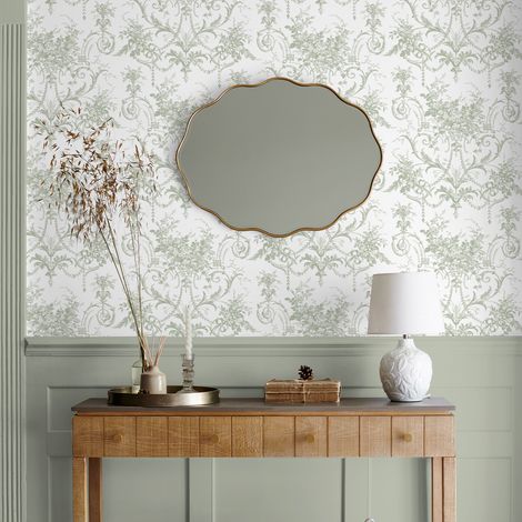 Papier peint intissé Laura Ashley Tuileries Sage 1005 x 52cm Vert