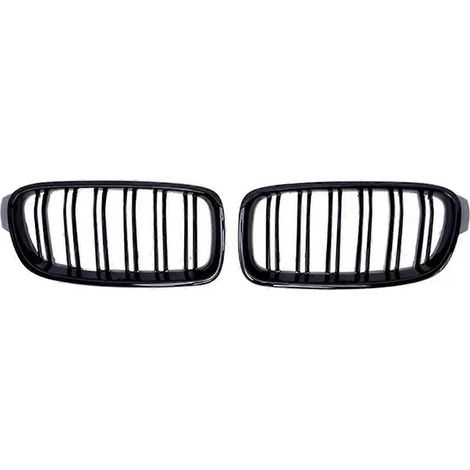 Frontstoßstangengrills Doppellinien-Nierengrill Renngrills für BMW B-Hellschwarz-