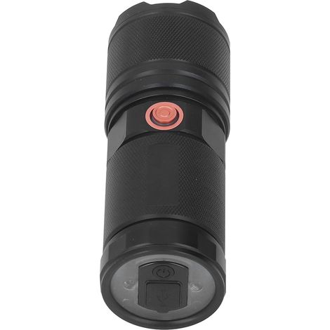 Wiederaufladbare, helle USB-Taschenlampe mit einstellbarem Fokus, tragbar für den Außeneinsatz