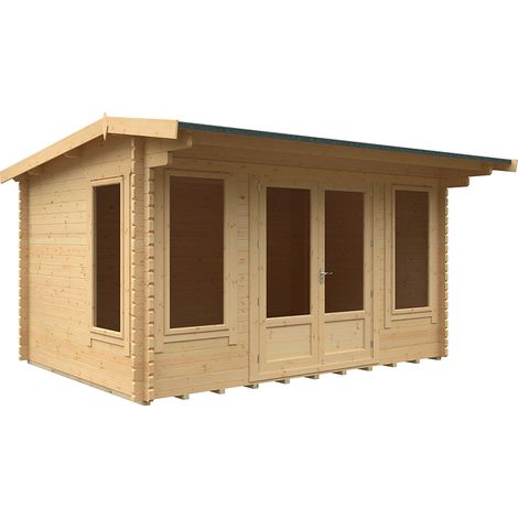 14x10 The Jacob 44mm Cabin - L415 x W295 x H247 cm - Solid Wood/Softwood/Pine - Natural