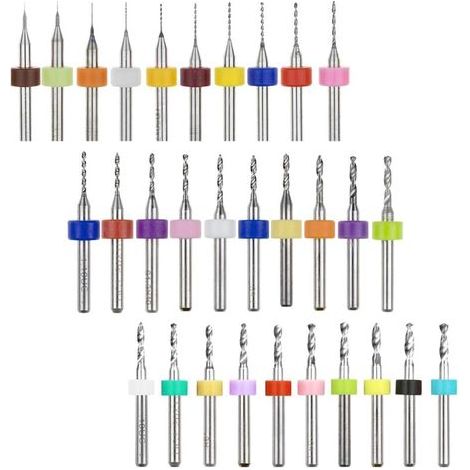 30-teiliges Düsenreinigungsset, 0,1 mm bis 3,0 mm Hartmetall-Rotationswerkzeugset für die computergestützte Schmuckgravur, Set (1/5)