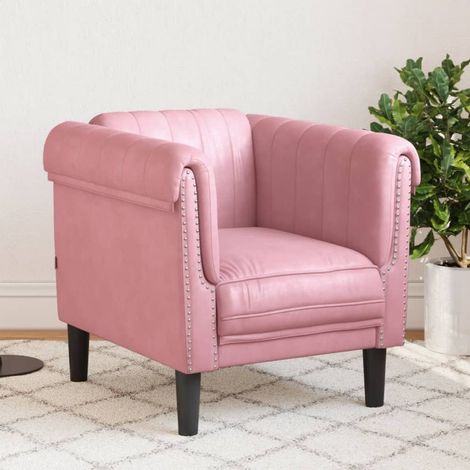Sillón de terciopelo rosa vidaXL (1/5)