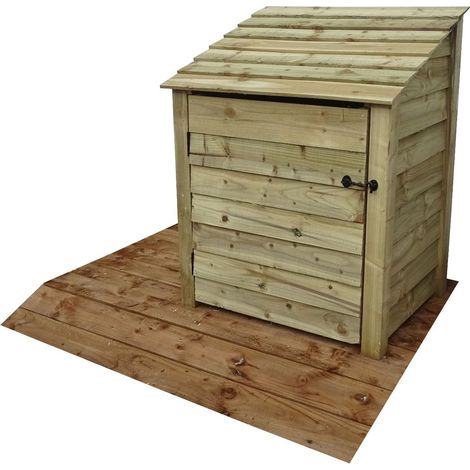 Wooden Log Store, W99xH126cm (Light green, natural finish) With doors