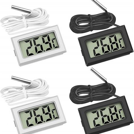 Digitales Thermometer mit wasserdichter Außensonde für Kühlschrank, Gefrierschrank und Aquarium, 4 Stück (1/5)