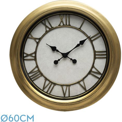Almita Orologio da parete in oro 60d Retro Aghi industriali Numeri romani di grandi dimensioni (1/3)