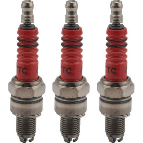 3 électrodes A7TC triples pour moteurs GY6 50 cc, 70 cc, 90 cc, 110 cc, 125 cc et 150 cc (quads, motos tout-terrain, scooters, etc.) (1/5)