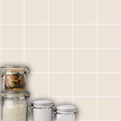 20-Piece Square Solid Color Adhesive Wall Tiles for Kitchen and Bathroom, PVC Self-Adhesive Wall Tiles (Cream, 30x30cm) (1/5)