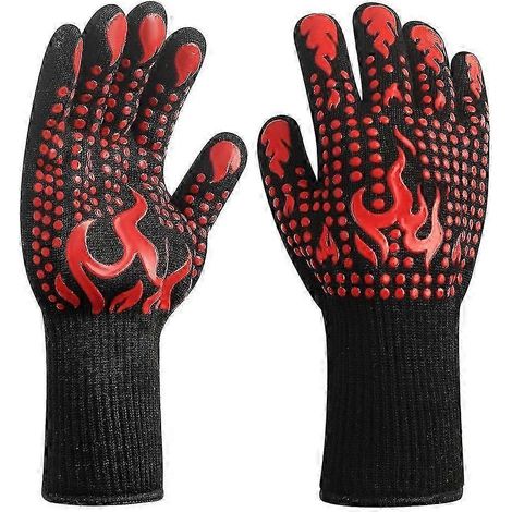 Gants de cuisine antidérapants, résistants à la chaleur, pour griller/cuire au four, gants de cuisine ignifugés, compatibles avec les environnements à haute température. (1/5)