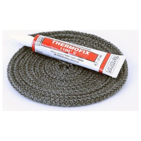 Joint rond tressé ø 5 mm x 2,5 m + colle