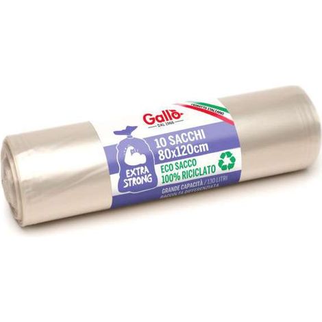 Sacco Immondizia Legacci Trasparente 80X120 G 60 Pz 10 Gallo