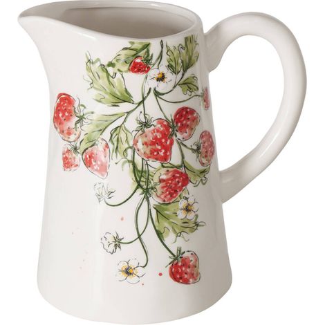 Krug aus Keramik STRAWBERRY, Erdbeermuster, 1250 ml (1/2)