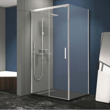 Frontal de ducha + Puerta Corredera 115 cm SLIDER Cromado 75 cm