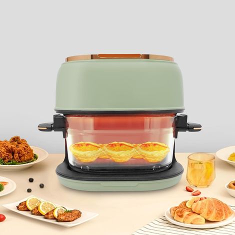 Glas-Luftfritteuse 4L Transparente Bratschüssel – Sichtbare Heißluftfritteuse, Tablett-Design mit Touchscreen, Multifunktionsofen für alltägliche Mahlzeiten (1/5)