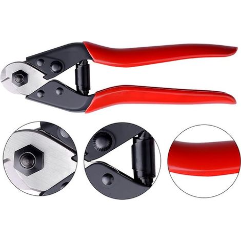 Pince coupante pour câbles en acier pour électriciens, câble en acier inoxydable pour avions et vélos jusqu'à 5/32" (1/3)
