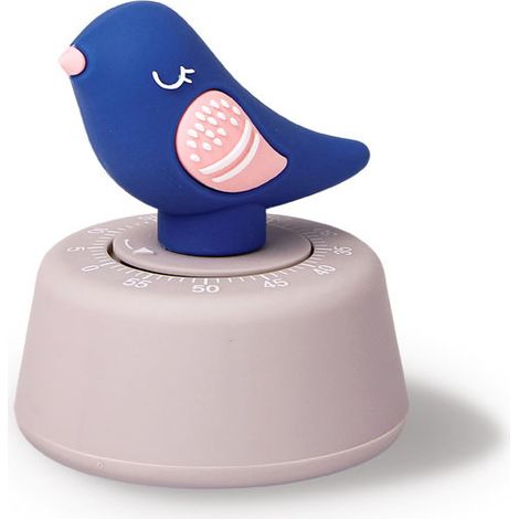 Minuteur Mécanique Oiseau pour Cuisine - Chronomètre Cuisson 60 Min, Compteur Étude avec Cadran Gestion du Temps (Bleu) (1/4)