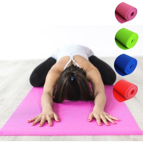 Trade Shop - PVC-Yogamatte 61 x 173 x 0,6 cm Aerobic-Matte Fitness Pilates Fitnessstudio - (1/5)