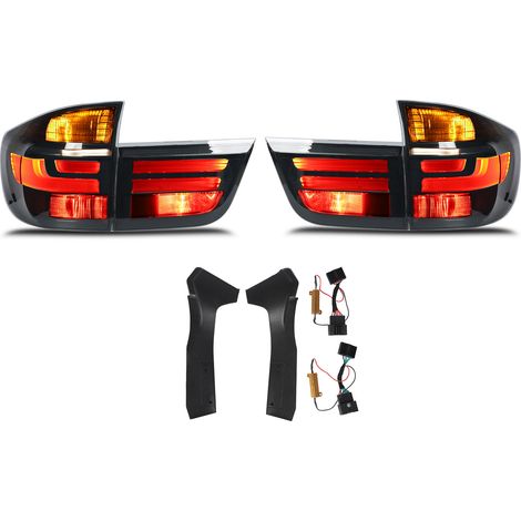 Feux arrière LED de style LCI, clignotant de frein arrière, feu antibrouillard inversé adapté pour X5 E70 X5M 2007 à 2013 noir (1/5)