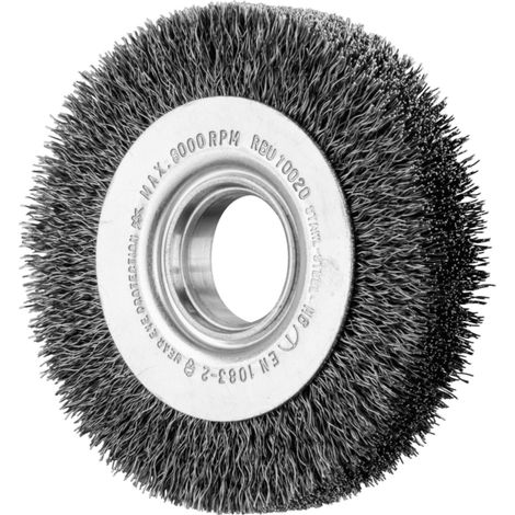 PFERD TOOLS POS Rundbürste breit ungezopft RBU Ø100x20xvariable Bohrung Stahl-Draht-Ø0,30 Schleifbock (1/5)