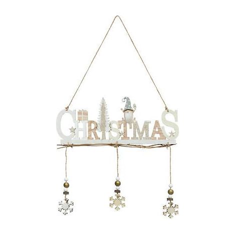 Adorno navideño colgante de madera de 29,5 cm.
