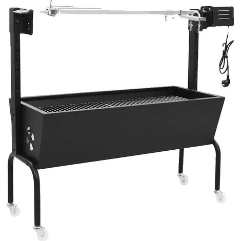 Broche à BBQ, Construction en Acier Inoxydable, Design Portable, noir (1/2)