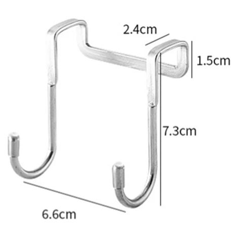 (4 pièces - Petit) Crochet de porte en forme de S, en acier inoxydable 304, pour ranger clés et autres accessoires, sans perçage, pour la maison, la cuisine ou la salle de bain. Organisateur de porte (1/5)