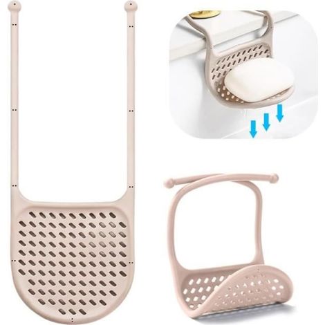 Porte-éponges - Non spécifié - Amovible - Silicone - Ventouse réglable - Rangement pratique (1/4)