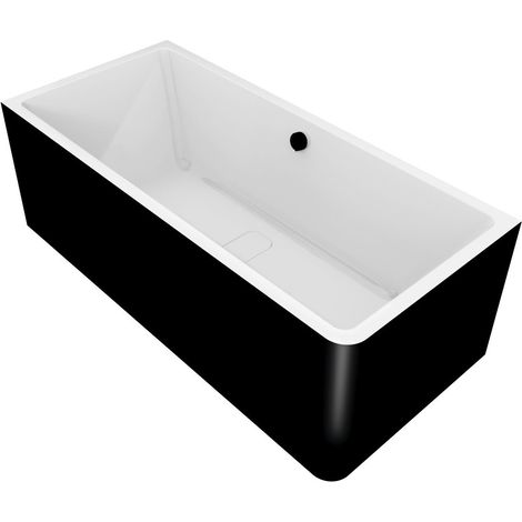 MARLENE CURVE L MONOLITH Baignoire rectangulaire 175x75x63cm, blanc/noir (1/2)