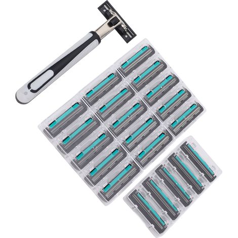 Tondeuse à barbe pour hommes, double couche de sécurité, 20 lames (1/5)