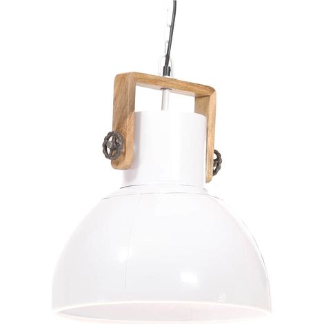 vidaXL Lámpara colgante industrial 25 W blanca redonda 40 cm E27 (1/2)