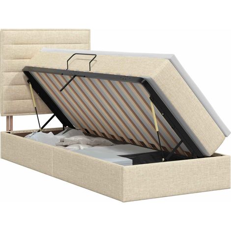 Maison Exclusive - Letto con contenitore e materasso Crema 100 x 200 cm Tessuto (1/5)