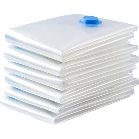 6 Pieces 70x50cm Compression Bag Reusable Vacuum Storage Cover for Mattress, Tent, Duvets, Bedding, Pillows