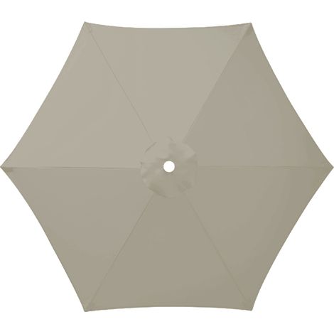 Toile de Remplacement pour Parasol 6 Branches, Parasol de Jardin Anti-UV et Imperméable, Remplacement de Toile de Parasol( Taupe,250CM)