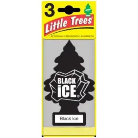 Árbol de Navidad perfumado para coche Black Ice Little Trees (paquete de 3) (1/2)