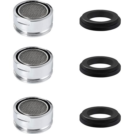 Sollbry Aireador de grifo M24, de acero inoxidable, con filtro de acero inoxidable para ahorrar agua, para cocina y baño, rosca macho de 24 mm, 3 unidades (1/4)