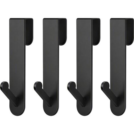 Lot de 4 Crochets Paroi Douche Verre, Porte Serviette Salle de Bain Sans Perçage, Crochet de Porte en Acier Inoxydable Anti-Rayures, Accessoires de Douche Allongé pour Peignoir (12cm) (1/5)