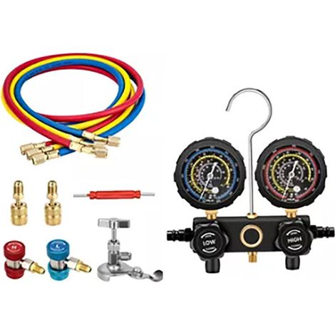 Ensemble de manomètres pour climatisation, compteur de réfrigérant pour voiture et maison, kit de collecteur de réfrigération, R410A, R22, R134a, R404A