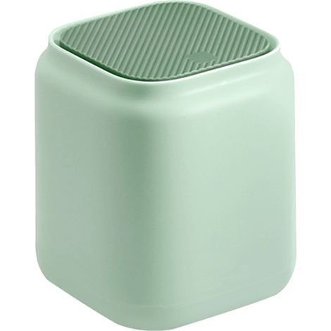 poubelle-Corbeille de Bureau à Ouverture par Pression, Mini Poubelle avec Couvercle PP Vert pour Bureau, Salon, Chambre (1/4)