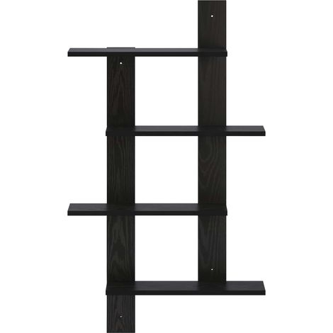 vidaXL Estante de pared Roble Negro 61 x 13,5 x 105 cm (1/2)