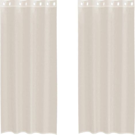 Maison Exclusive - Voile Vorhänge mit Ösen 2 Stk. Creme 140x225 c